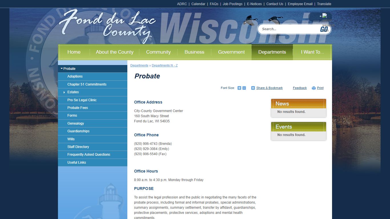 Probate | Fond du Lac County